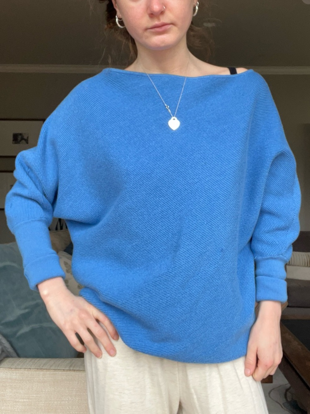 Blue Boatneck Women’s Sweater